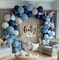 Navy Balloon Arch Kit - Double Stuffed Dusty Pastel Blue Garland Dark Light Blue Grey Latex Balloons for Baby Bridal Shower Birthday Wedding Graduation Party Decoration